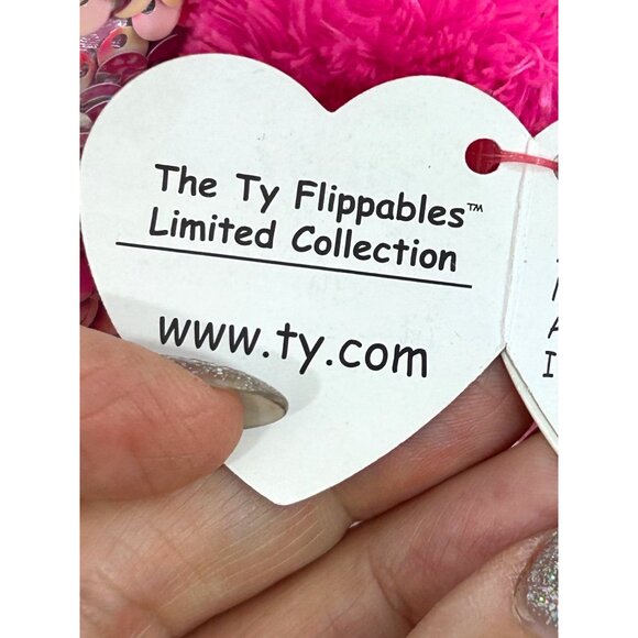 Ty Flippables Pinky Flamingo Beanie Babies Plush Toy Stuffed Animal Beanbag Kids - Picture 8 of 16